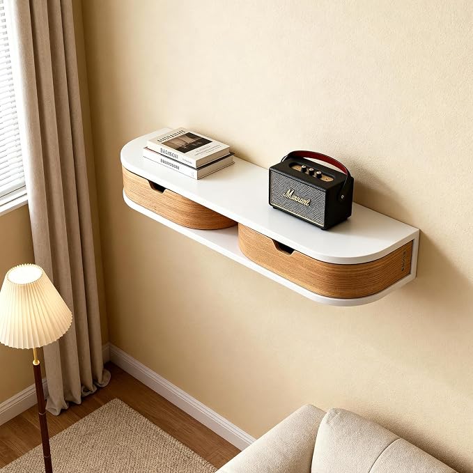 Floating Nightstand, 21 Inch Wall Mounted Bedside Shelf, Handmade Bedroom - Image 6