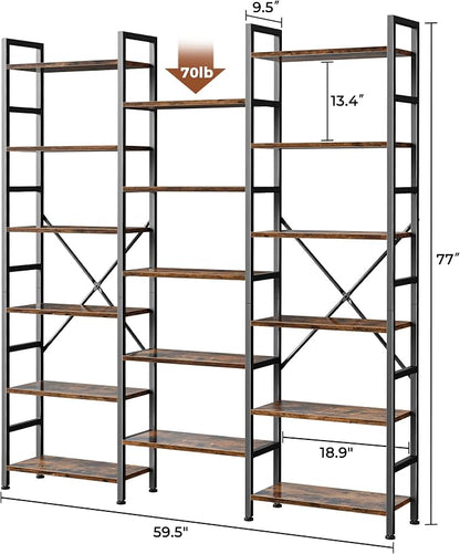 SUPERJARE Triple Bookshelf, Bookcase - Image 3