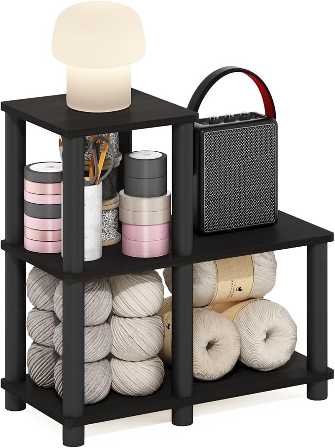 Furinno Turn-N-Tube Accent Decorative Shelf, Espresso/Black by Furinno-FitsYourSpaceFitsYourBudget