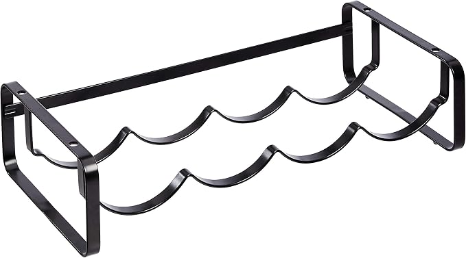 Amazon Basics Tabletop Stackable 4-Bottle Metal Wine Rack, 3.74"D x 15.75"W x by AmazonBasics