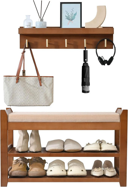PETKABOO Shoe Rack for Front Door Entrance, 28” Entryway Bench - Image 9