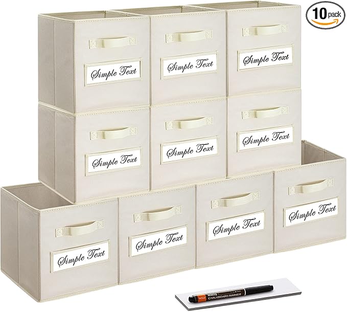 11 Inch Storage Cube, Storage bin Foldable Fabric Cube Storage Bins by Artsdi