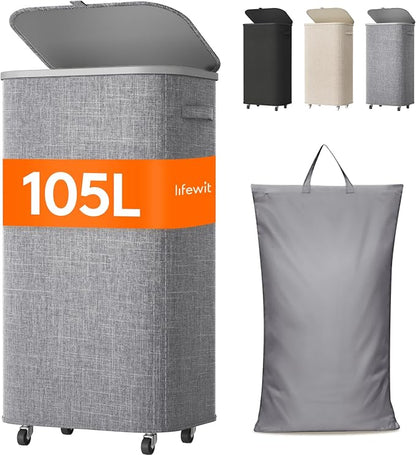 Lifewit 105L Plastic Laundry Basket by Lifewit