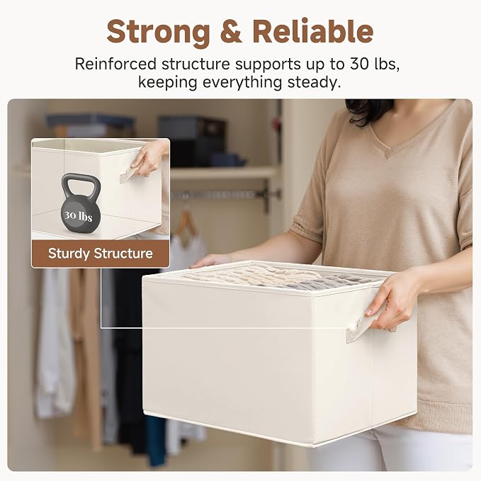 StorageWorks Storage Baskets for Shelves, Foldable Fabric Closet Storage Bins - Image 5