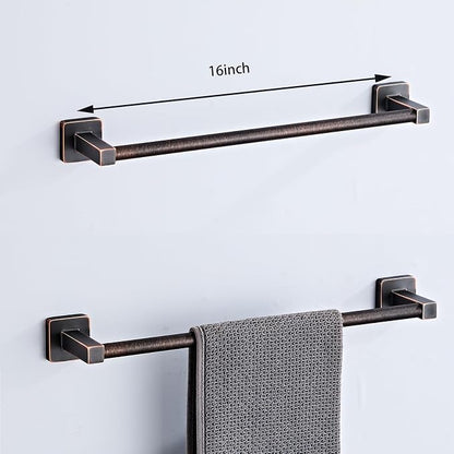 Bathroom Hardware Set 4 Pieces, Oil Rubbed Bronze Towel Bar Set Stainless Steel - Image 2