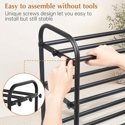 INSMART 4-Tier Expandable Shoe Rack, Stackable and Adjustable Shoes Organizer - Image 6