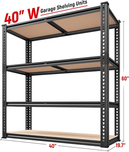 REIBII 40" W Garage Shelving 2000LBS Storage Shelves Adjustable Metal Shelving - Image 3