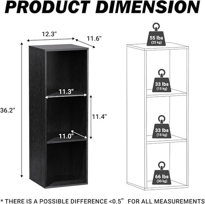 3 Cube Storage Organizer, 3 Tier Cube Low Bookcase Freestanding Storage Display - Image 3