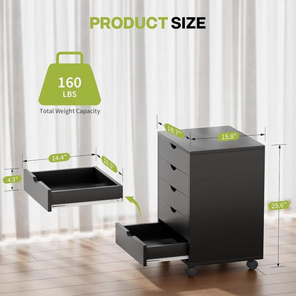 5-Drawer Chest, Office Storage Dresser File Cabinet - Image 3