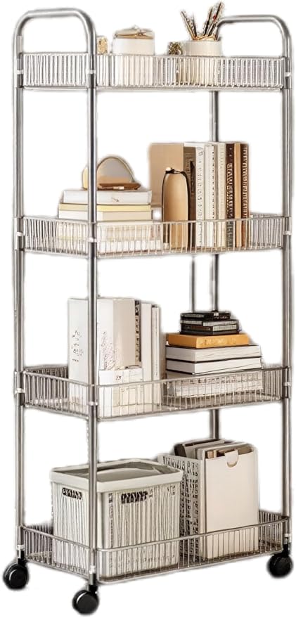 Sooyee Clear 4-Tier Plastic Rolling Utility Cart by Sooyee
