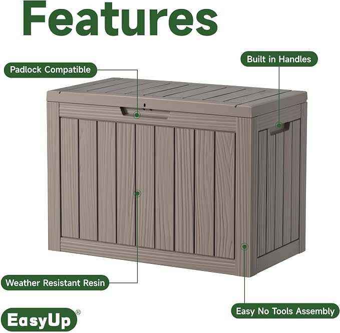 EasyUp 50 Gallon Outdoor Storage Box, Outdoor Deck Boxes - Image 4