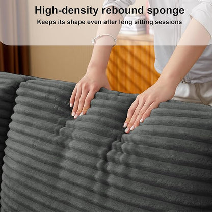 hansones 68.11" Corduroy Sleeper Chair Bed - Image 4
