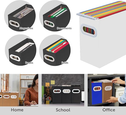 File Box for Hanging File Folders, Collapsible Cardboard Box | Portable Filing - Image 3