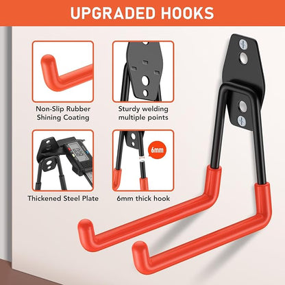 Garage Hooks with Anti-Slip Coating, Heavy Duty Wall Mount Storage Hooks - Image 3