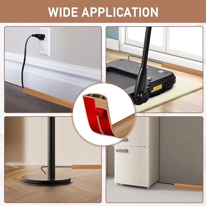Floor Cord Cover Self Adhesive Cord Hider Floor Extension Cord Covers - Image 6