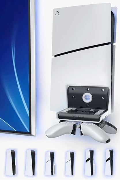 TotalMount Wall Mount for All PS5 Models – Bonus: Holds Two Controllers by TotalMount