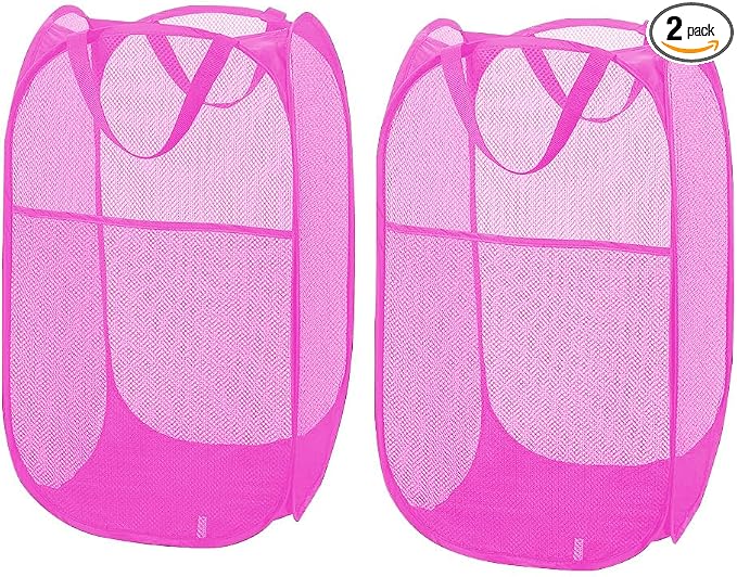 Larpur 2Pack Foldable Popup Laundry Basket, Collapsible Portable Mesh Clothes by Larpur