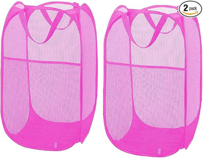 Larpur 2Pack Foldable Popup Laundry Basket, Collapsible Portable Mesh Clothes by Larpur