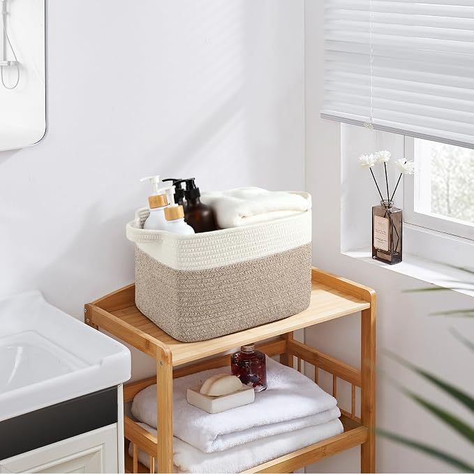 Storage Basket for Organizing, Woven Baskets for Storage, Rectangle Decorative - Image 5