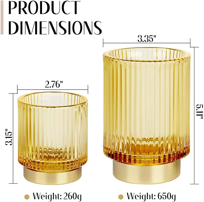 Makeup Brush holder Organizer, Crystal Glass Toothbrush Holders, Striped Make - Image 3