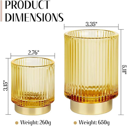 Makeup Brush holder Organizer, Crystal Glass Toothbrush Holders, Striped Make - Image 3