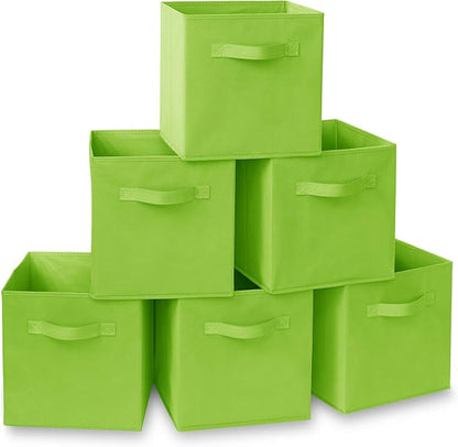 Casafield Set of 6 Collapsible Fabric Cube Storage Bins, Lime Green by Casafield