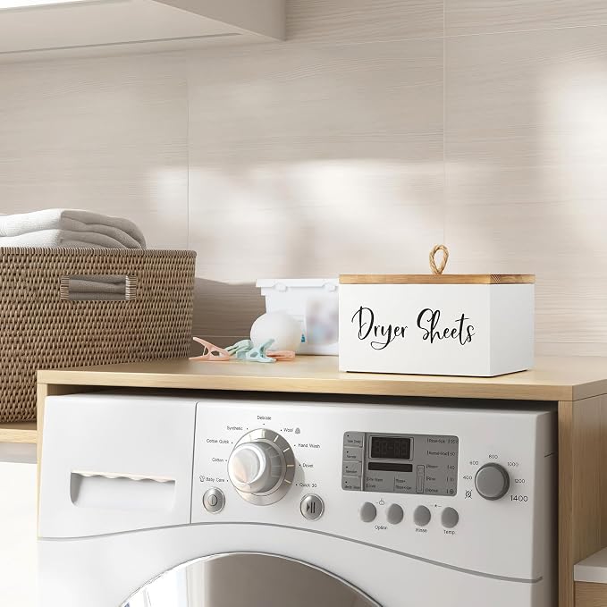 Bivvclaz Dryer Sheet Holder, Wooden Laundry Sheets Container, Laundry Room - Image 5