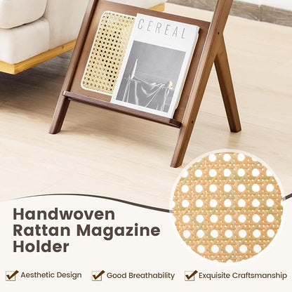 GOFLAME Rattan Side Table, Z-Shaped End Table - Image 6