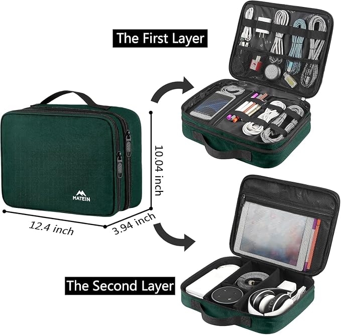MATEIN Tech Organizer Travel Case, Large Water Resistant Cable Organizer | - Image 2