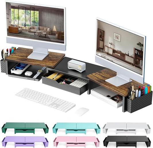 gianotter Dual Monitor Stand Riser, Desk Organizer by gianotter