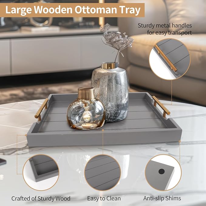 SXNOWS Wooden Serving Tray - Image 2