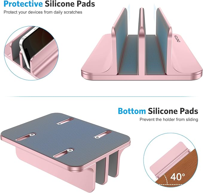OMOTON Vertical Laptop Stand, Desktop Aluminum Mac Book Stand - Image 6