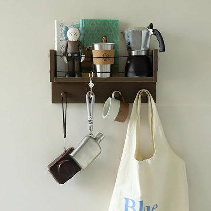 Entrance Coat Rack ，Coat Hooks, Wall-Mounted Wooden Hook Rack, Wall-Mounted - Image 3