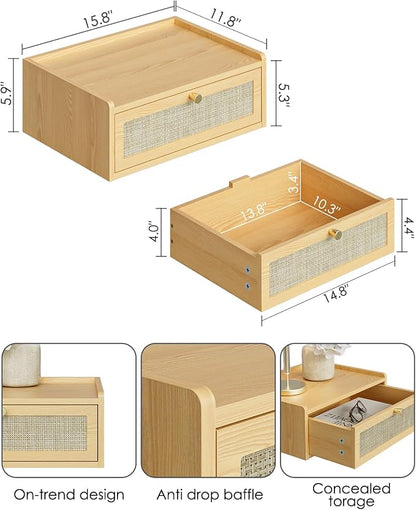 Floating Nightstand, Wall Mounted Night Stand - Image 2