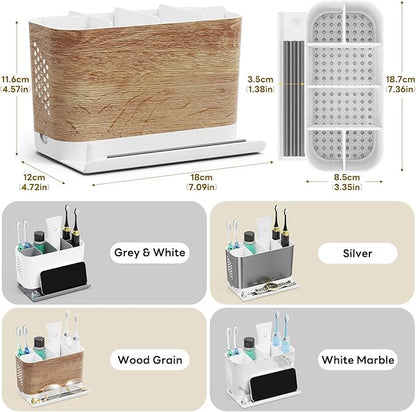 Bathroom Organizers and Storage 6 Slots Wood Grain Electric Toothbrush Holders - Image 7