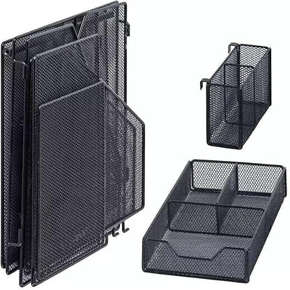 Black Mesh Desk Organizer Set, 3-in-1 Office Organizer - Image 7