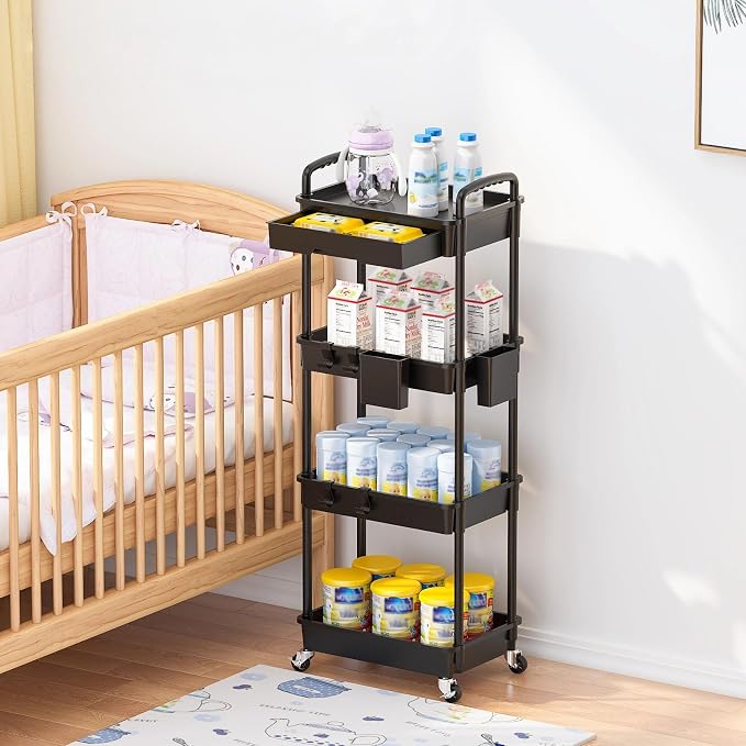 4 Tier Rolling Utility Cart - Image 7