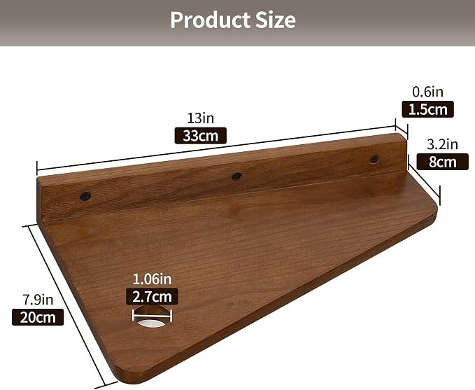 SUMGAR Floating Nightstand Wall Mounted, 13 inch Wood Floating Shelves Bedside - Image 2