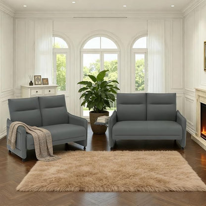 Faux Leather Loveseat, Upholstered Loveseat - Image 8