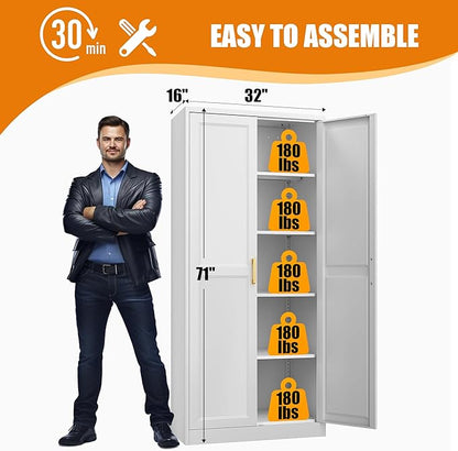 71"Tall Metal Kitchen Pantry Storage Cabinet - Image 3