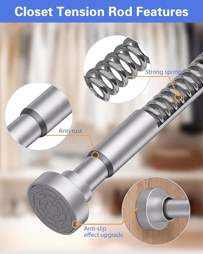 Closet Rod, No Drill Tension Closet Rod - Image 5