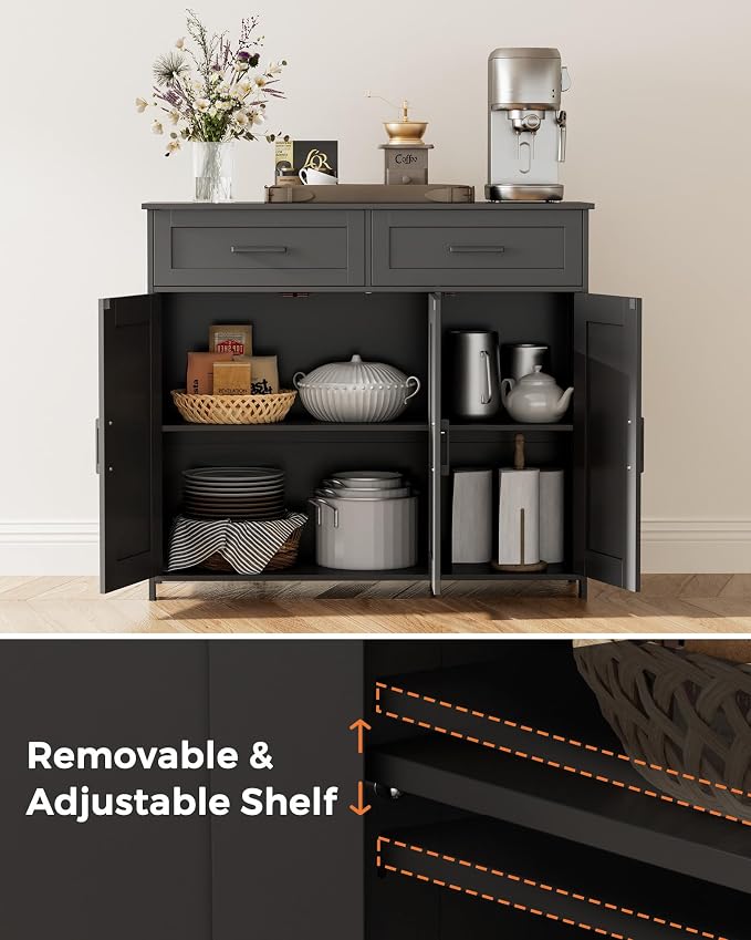 Homhedy Sideboard Buffet Cabinet, Coffee Bar Storage Cabinet - Image 4