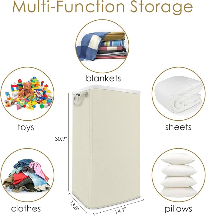 SNIGJAT Extra Large Laundry Hamper, 100 L Tall Laundry Basket - Image 5