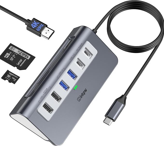 intpw USB C Hub, P9 USB C Hub Multiport Adapter by intpw