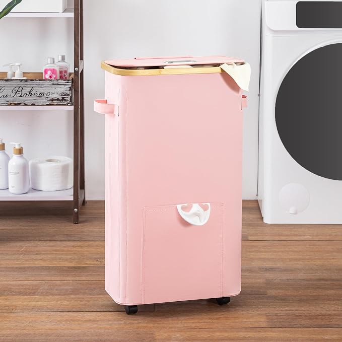 Vincona Laundry Basket with Wheels, Tall Dirty Clothes Hamper on Wheels - Image 6
