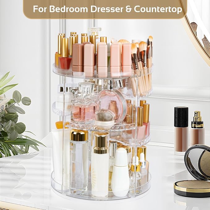 Boxalls Makeup Organizer Rotating Large Capacity, 360 Makeup Carousel - Image 8