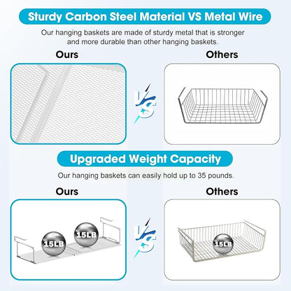 2 Pack Hanging Under Shelf Storage Basket, Expandable Organizer - Image 5