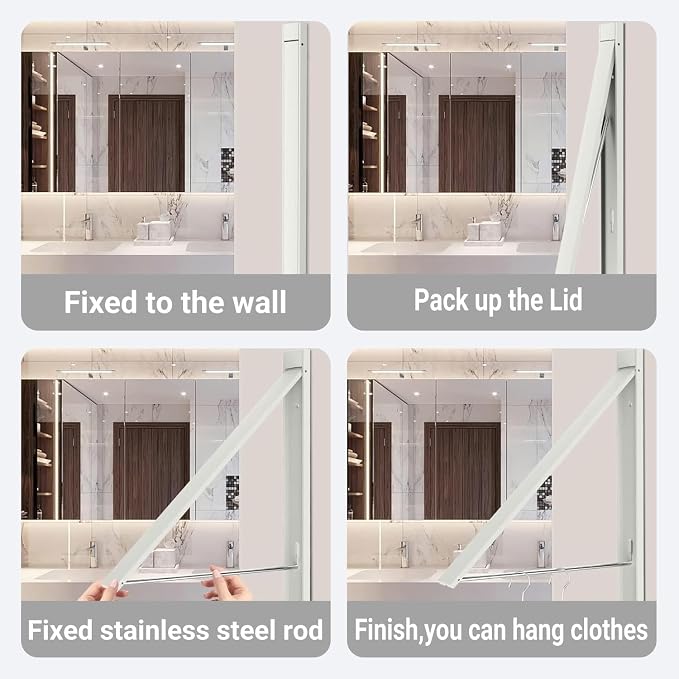 No Drill Wall Mounted Drying Rack 65 lb Aluminum - Image 8