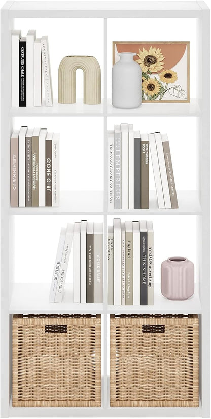 Furinno Cubicle Book Shelf, 8-Cube Bookshelf, Extra Thick Frame Horizontally & - Image 8