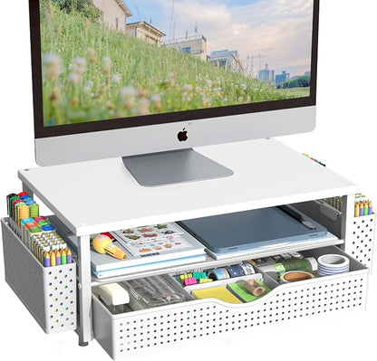 Spacrea Desk Organizer and Accessories, Computer Monitor Stand Riser by Spacrea